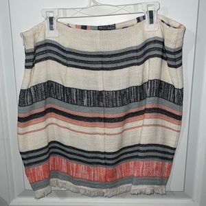 Fringe Striped Mini Skirt